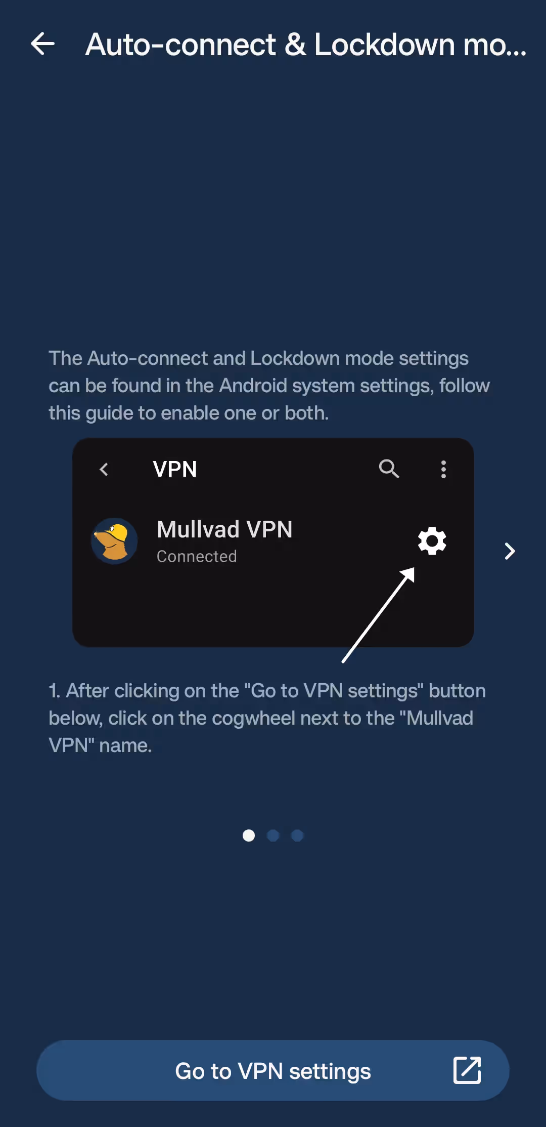 Mullvad automatic connection setting